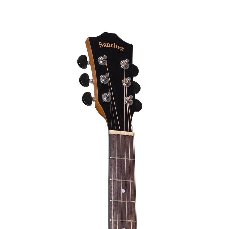 SDC-18L-SA-Sanchez Left Handed Acoustic-Electric Dreadnought Cutaway Guitar (Spruce/Acacia)-Living Music