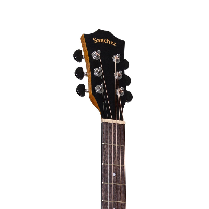 -Sanchez Left Handed Acoustic-Electric Small Body Cutaway Guitar (Koa)-Living Music
