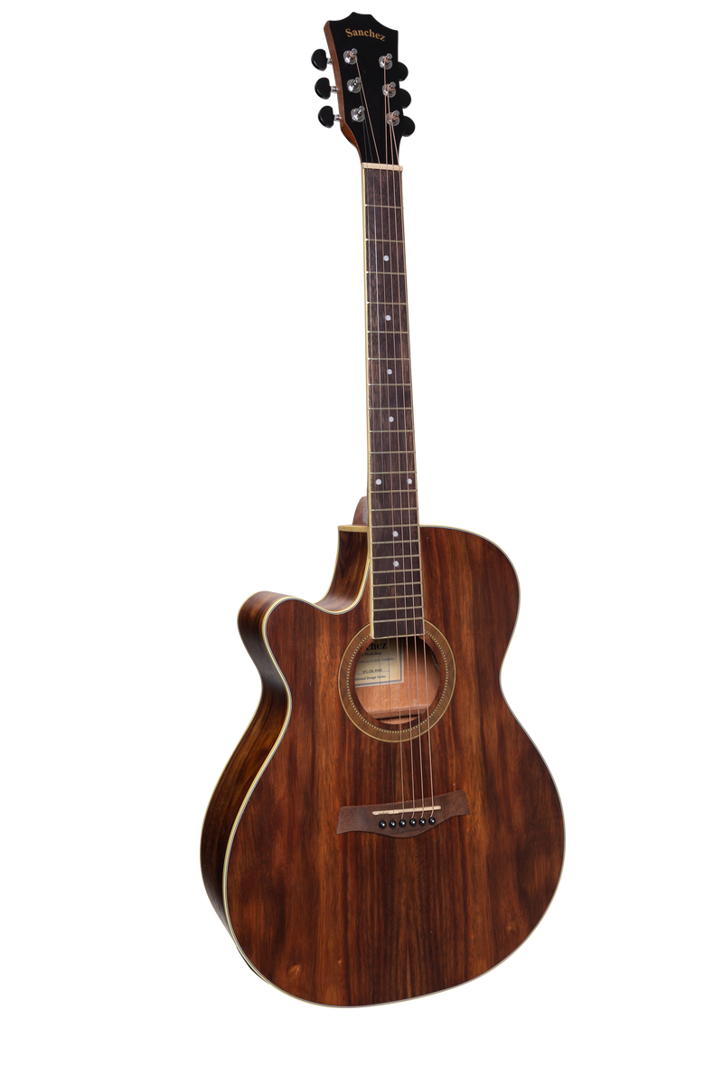 -Sanchez Left Handed Acoustic-Electric Small Body Cutaway Guitar Pack (Rosewood)-Living Music