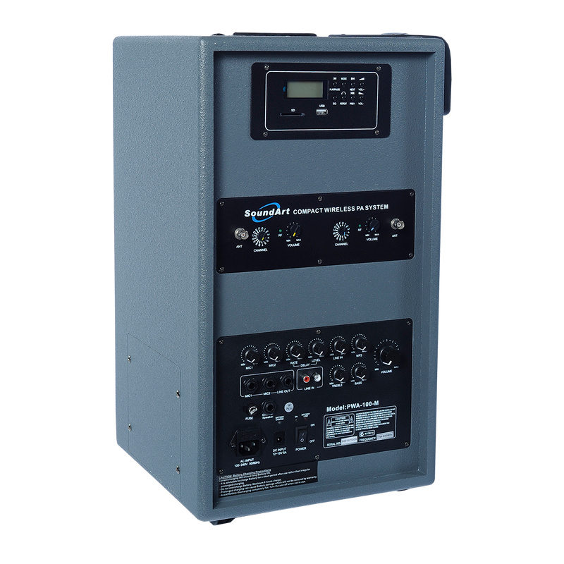 -SoundArt 100 Watt Rechargeable Wireless PA System with MP3 Player-Living Music