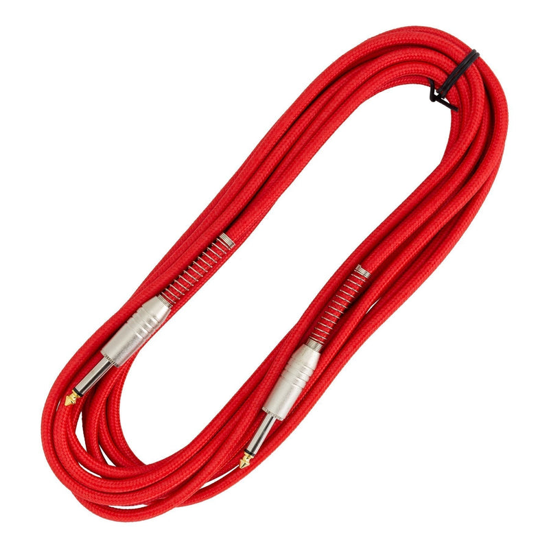SMI-26-RED-SoundArt Braided Instrument Cable with Deluxe Plugs (6m)-Living Music