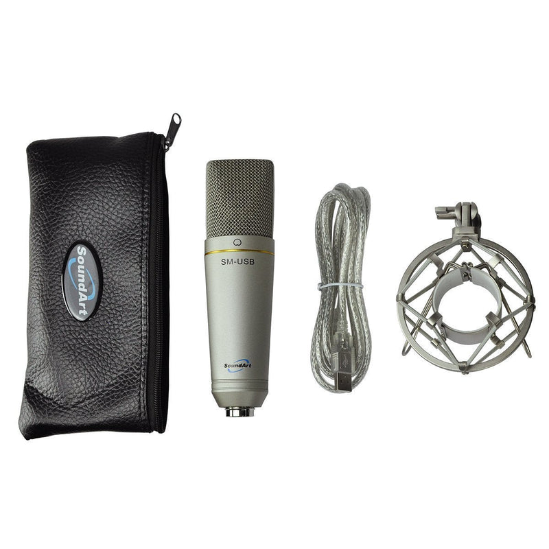 SM-USB-SoundArt USB Condenser Microphone with Cradle & Carry Bag-Living Music