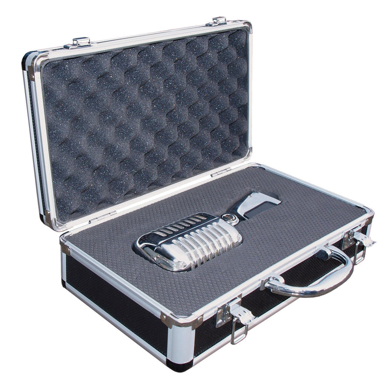 SGM-V50C-CHR-SoundArt 'Vintage' Condenser Microphone with Deluxe Carry Case (Chrome)-Living Music