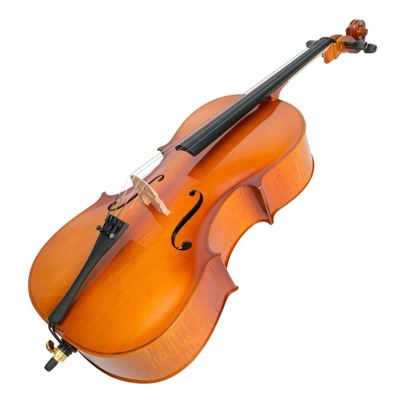 -Steinhoff 1/2 Size Solid Top Student Cello Set (Natural Gloss)-Living Music