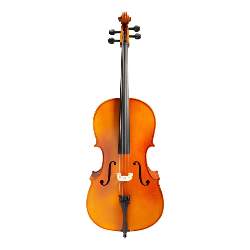 -Steinhoff 1/2 Size Solid Top Student Cello Set (Natural Satin)-Living Music
