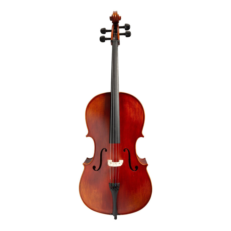 KSO-CE295(3/4)-ANT-Steinhoff 3/4 Size Solid Top Student Cello Set (Antique Finish)-Living Music