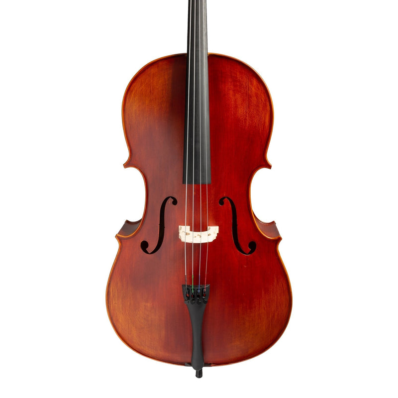 KSO-CE295(3/4)-ANT-Steinhoff 3/4 Size Solid Top Student Cello Set (Antique Finish)-Living Music