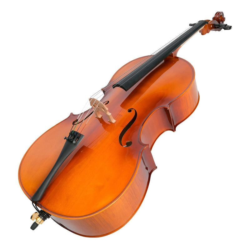-Steinhoff Full Size Solid Top Student Cello Set (Natural Gloss)-Living Music