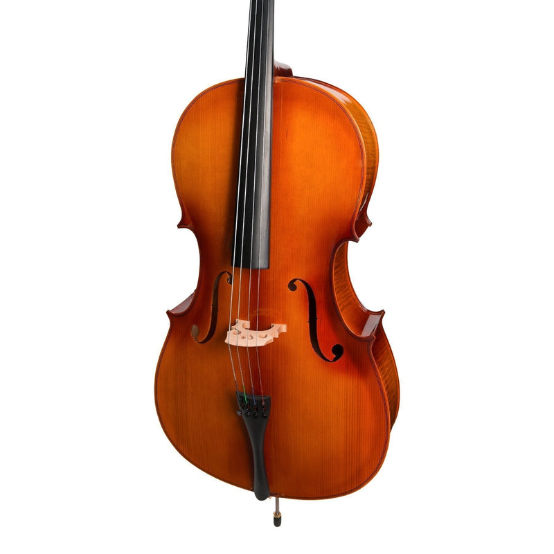 -Steinhoff Full Size Solid Top Student Cello Set (Natural Gloss)-Living Music