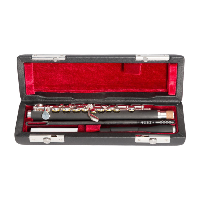 -Steinhoff Intermediate Piccolo Flute (Black & Silver)-Living Music