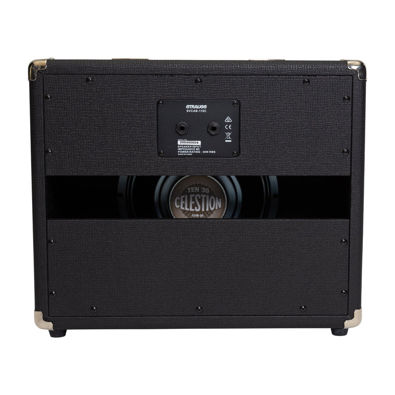 SVCAB-110C-BLK-Strauss 1x10 30 Watt Open Back Speaker Cabinet (Black)-Living Music