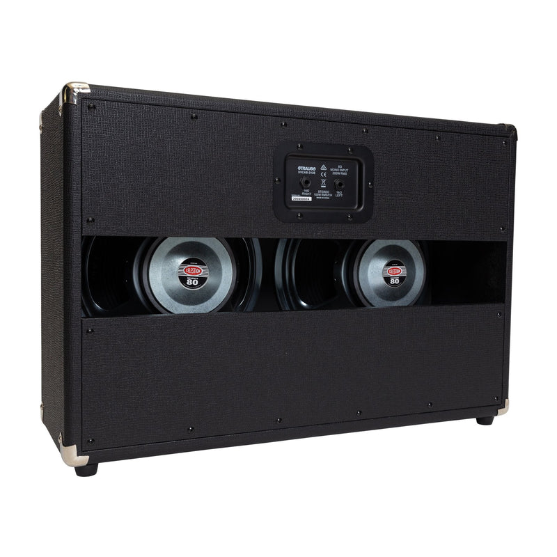 SVCAB-212E-BLK-Strauss 2x12 100 Watt Open Back Speaker Cabinet (Black)-Living Music