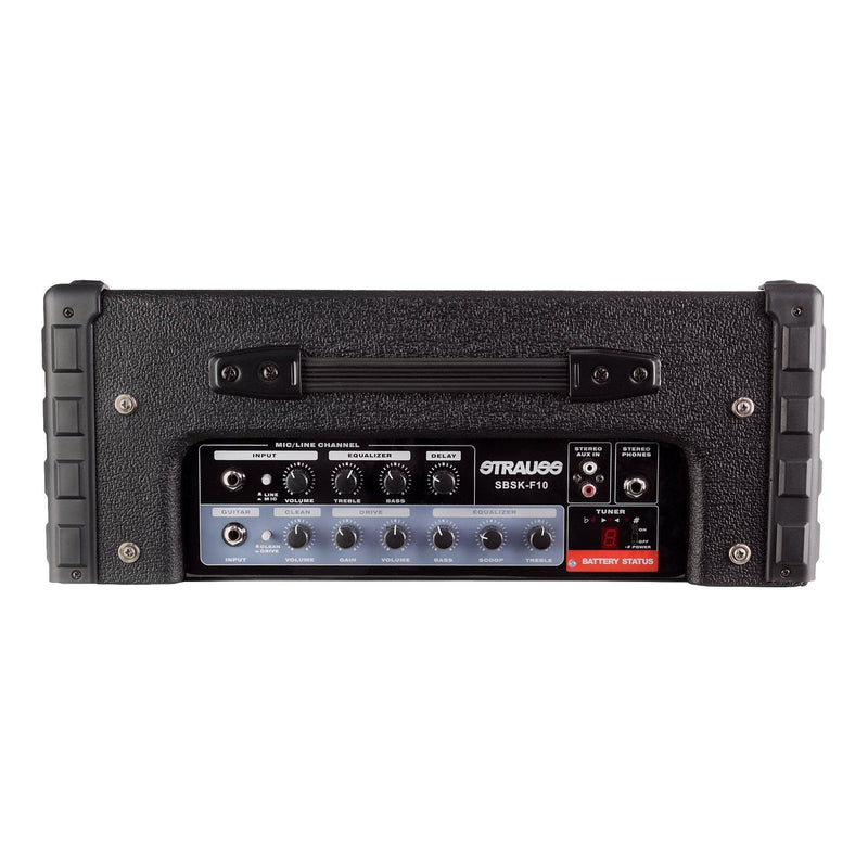 -Strauss 'Busker' 20 Watt Solid State Rechargeable DC Amplifier (Black)-Living Music