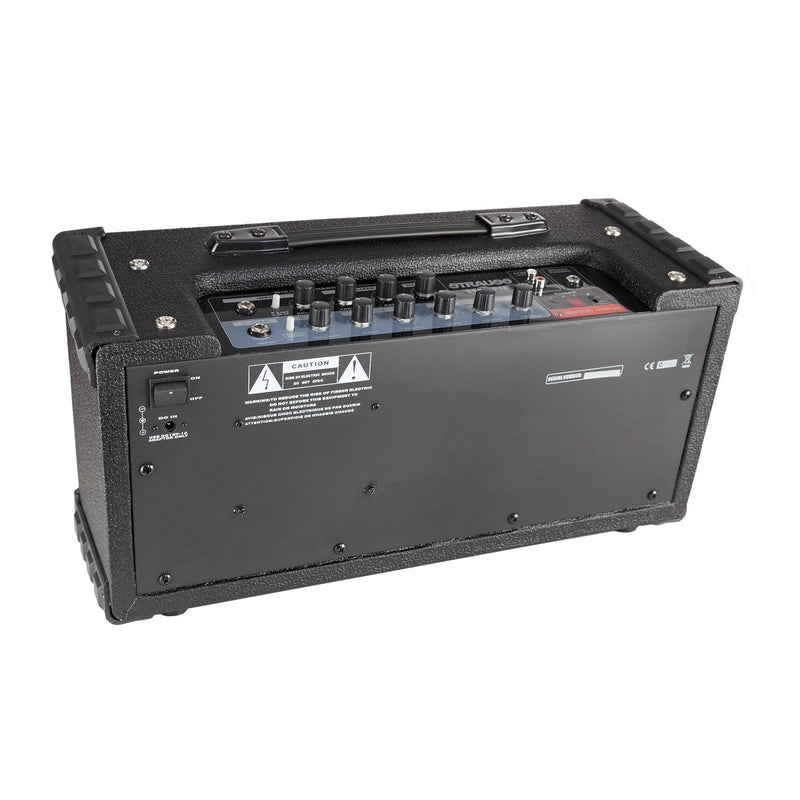 -Strauss 'Busker' 20 Watt Solid State Rechargeable DC Amplifier (Black)-Living Music