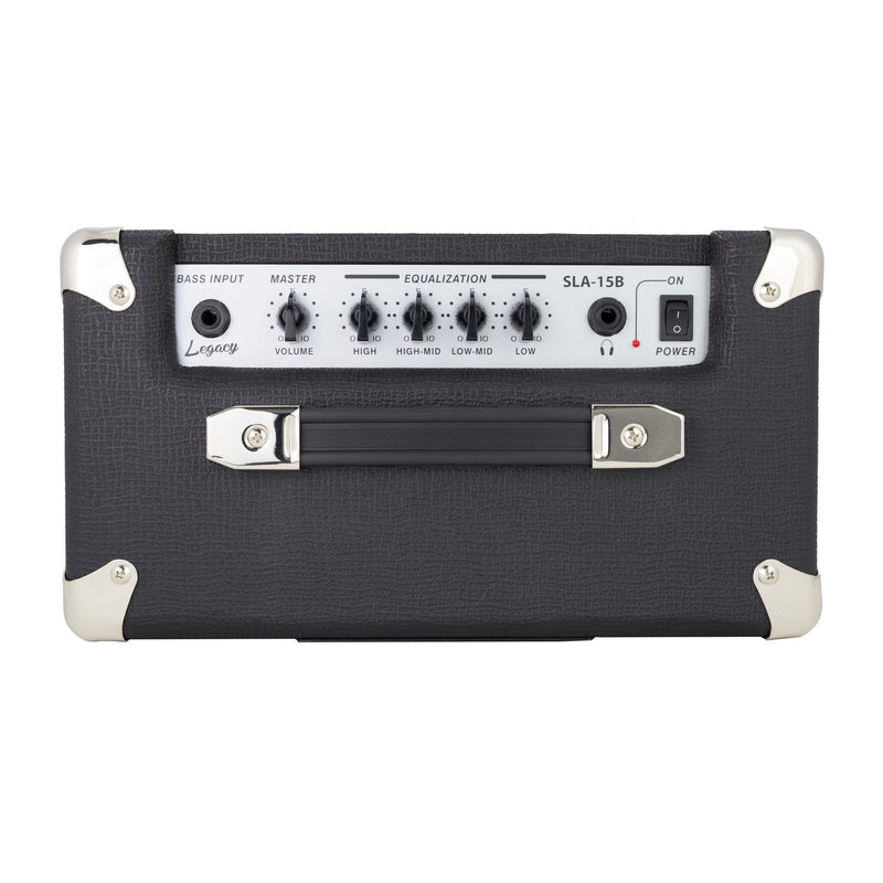 SLA-15B-BLK-Strauss 'Legacy' 15 Watt Solid State Bass Guitar Practice Amplifier (Black)-Living Music