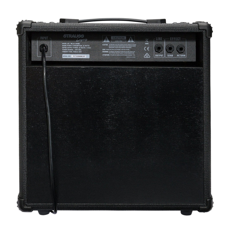 SLA-25B-BLK-Strauss 'Legacy' 25 Watt Combo Solid State Bass Amplifier (Black)-Living Music