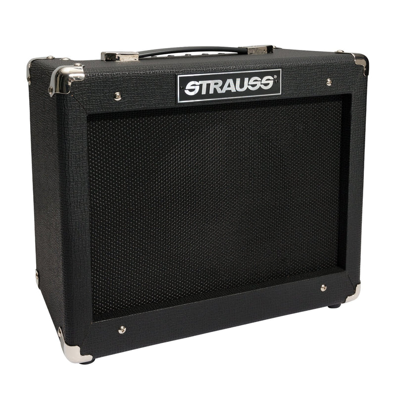 -Strauss 'Legacy' 25 Watt Combo Solid State Guitar Amplifier (Black)-Living Music