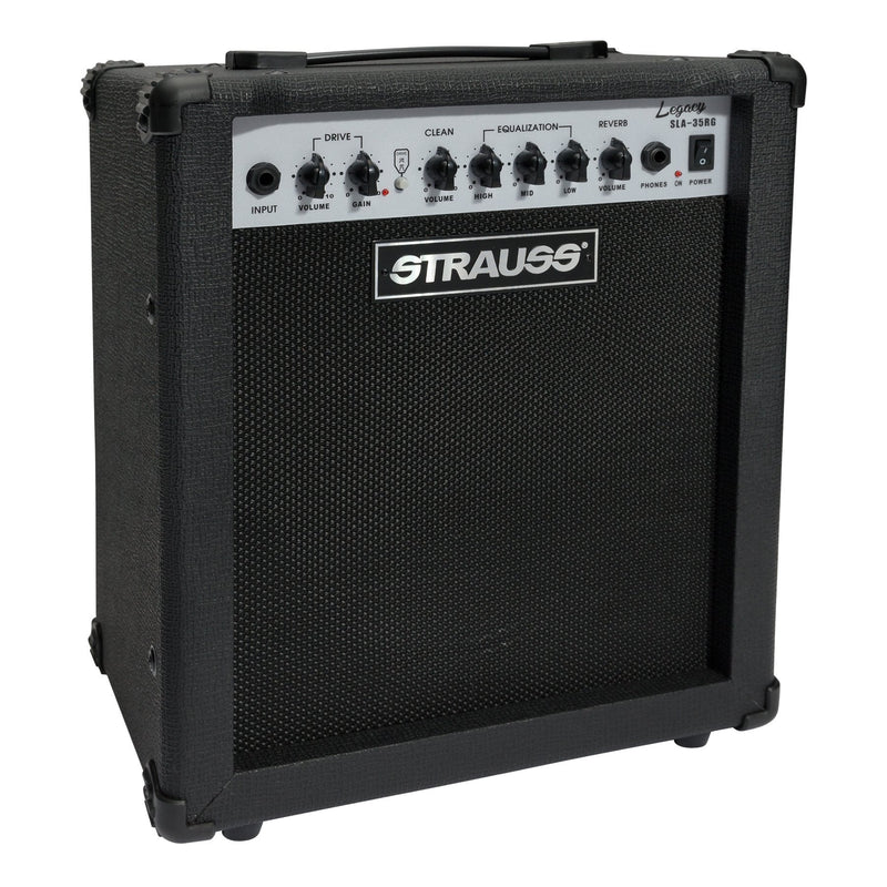 SLA-35RG-BLK-Strauss 'Legacy' 35 Watt Combo Solid State Guitar Amplifier (Black)-Living Music