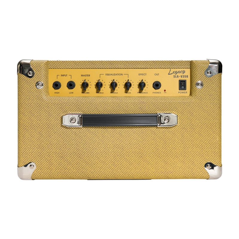 SLA-V35B-TWD-Strauss 'Legacy Vintage' 35 Watt Combo Solid State Bass Amplifier (Tweed)-Living Music