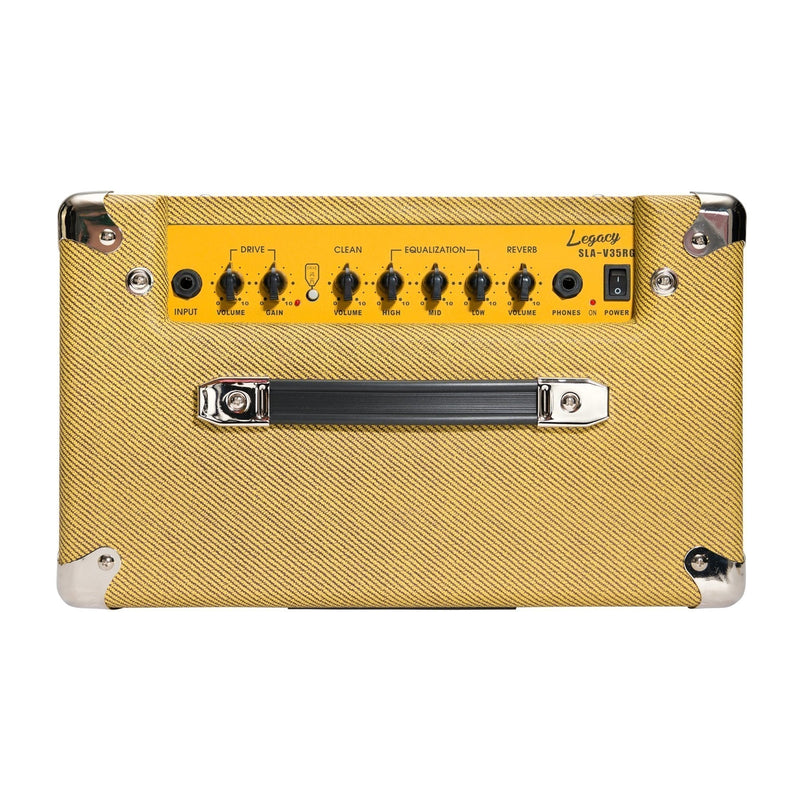 SLA-V35RG-TWD-Strauss 'Legacy Vintage' 35 Watt Combo Solid State Guitar Amplifier (Tweed)-Living Music