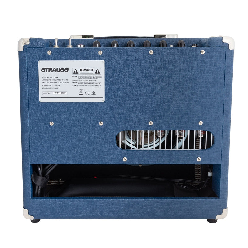 -Strauss SVT-15R 15 Watt Combo Valve Amplifier with Reverb (Blue)-Living Music