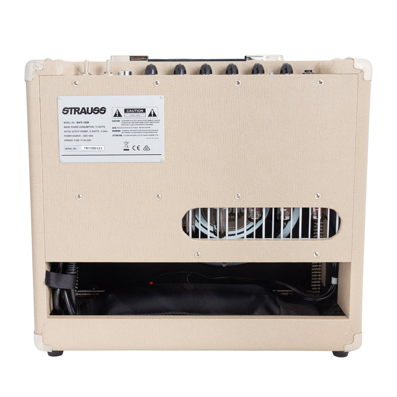 -Strauss SVT-15R 15 Watt Combo Valve Amplifier with Reverb (Cream)-Living Music
