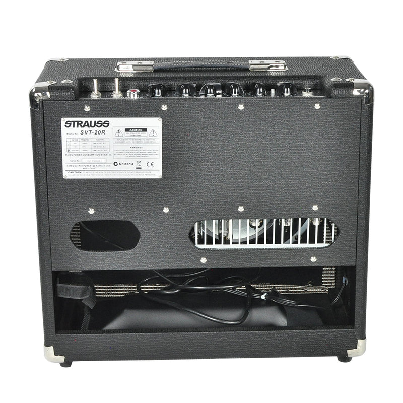 -Strauss SVT-20R 20 Watt Combo Valve Amplifier with Reverb (Black)-Living Music