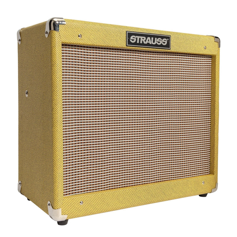 -Strauss SVT-20R 20 Watt Combo Valve Amplifier with Reverb (Tweed)-Living Music