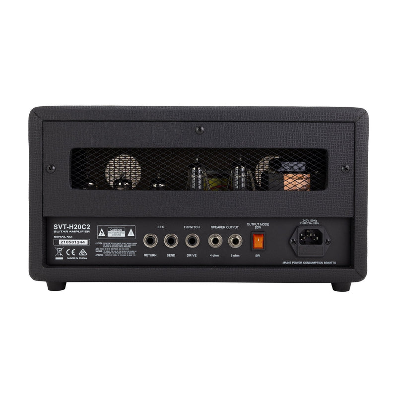 SVT-H20C2-BLK-Strauss SVT-H20C2 20/5 Watt Valve Twin Channel Amplifier Head (Black)-Living Music