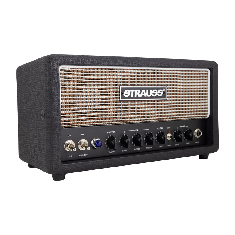 -Strauss SVT-H20C2 20/5 Watt Valve Twin Channel Amplifier Head (Black)-Living Music