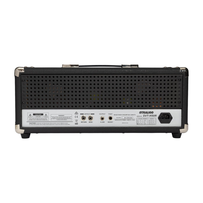 -Strauss SVT-H50R 50 Watt Valve Amplifier Head with Reverb (Black)-Living Music