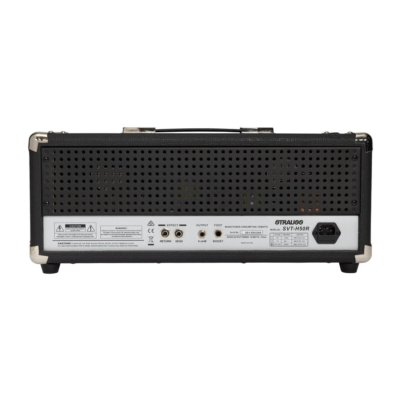 SVT-H50R-BLK-Strauss SVT-H50R 50 Watt Valve Amplifier Head with Reverb (Black)-Living Music