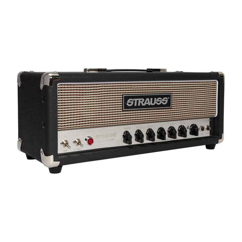 -Strauss SVT-H50R 50 Watt Valve Amplifier Head with Reverb (Black)-Living Music