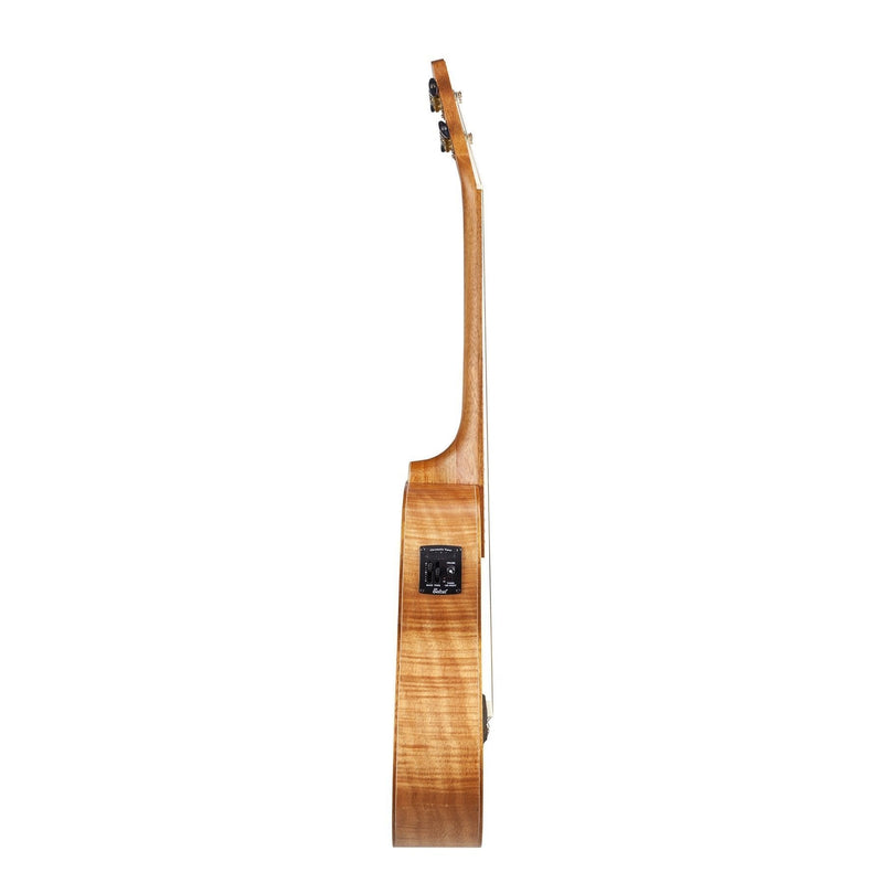-Tiki '2 Series' Mahogany Flame Top Baritone Electric Ukulele with Gig Bag (Natural Satin)-Living Music