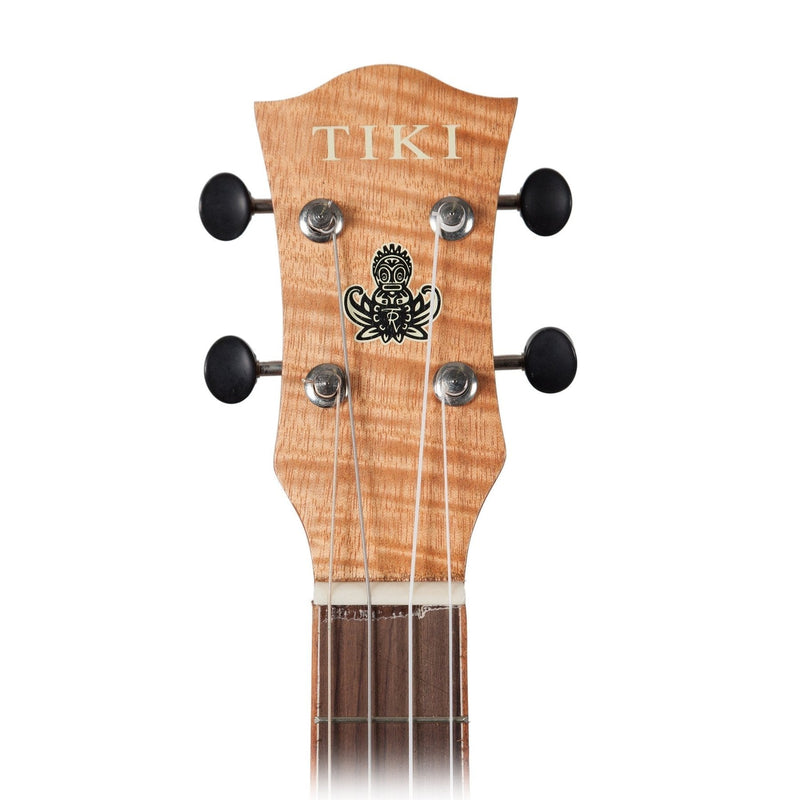 TFMB-2P-NST-Tiki '2 Series' Mahogany Flame Top Baritone Electric Ukulele with Gig Bag (Natural Satin)-Living Music