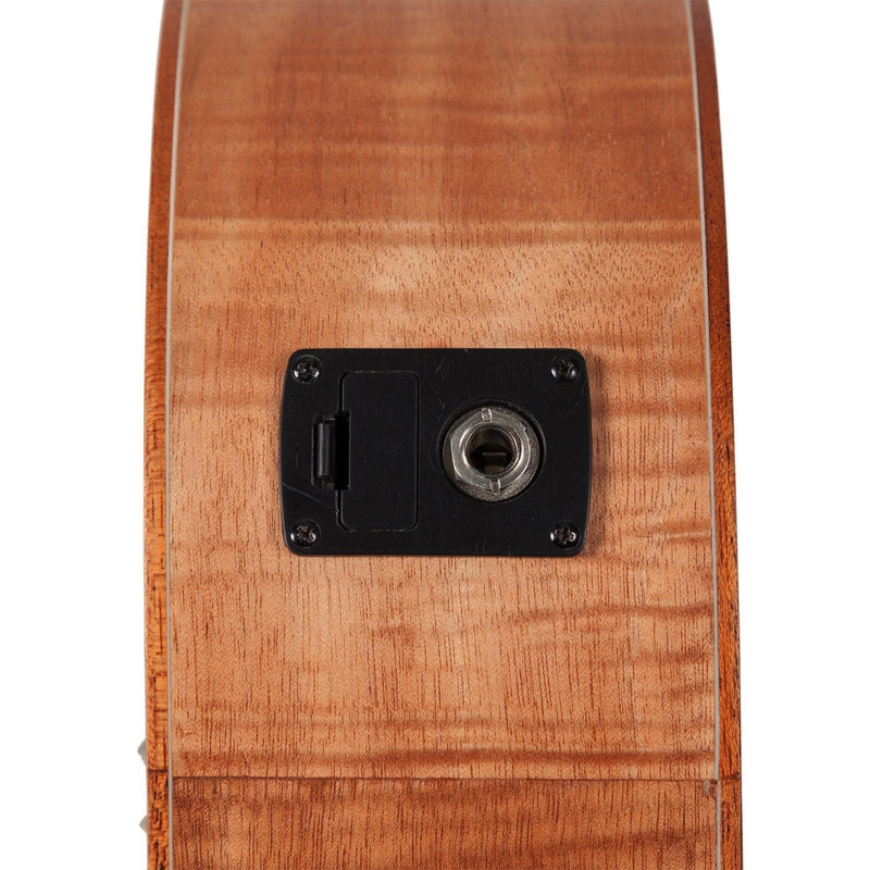 -Tiki '2 Series' Mahogany Flame Top Baritone Electric Ukulele with Gig Bag (Natural Satin)-Living Music