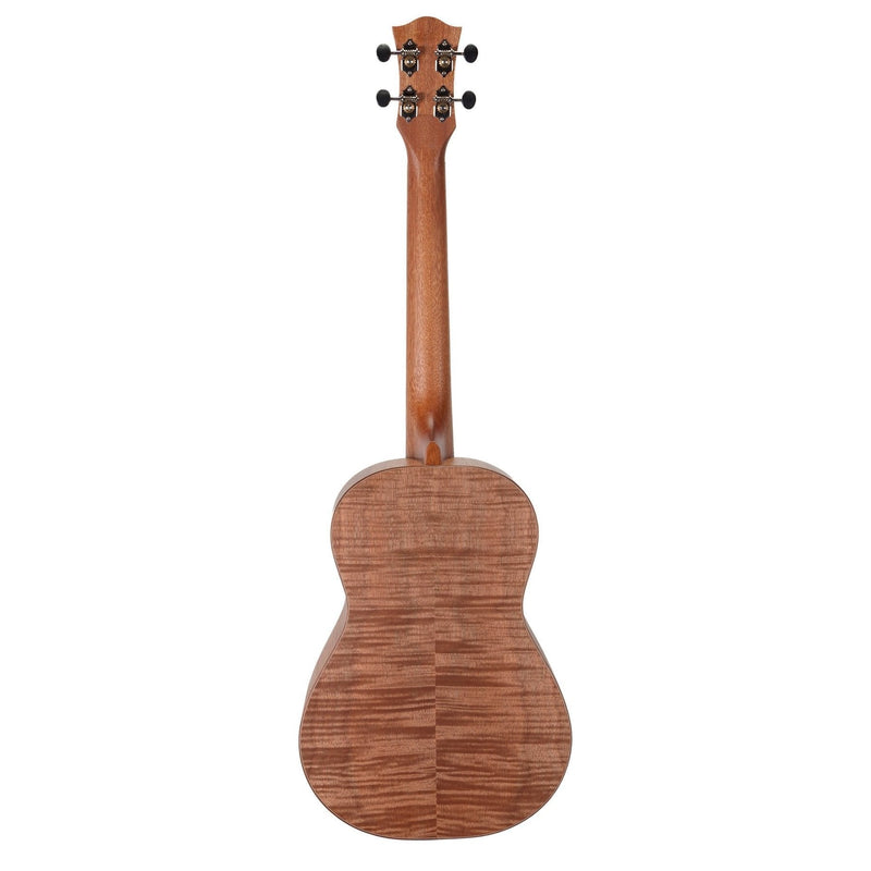 -Tiki '2 Series' Mahogany Flame Top Baritone Ukulele with Gig Bag (Natural Satin)-Living Music
