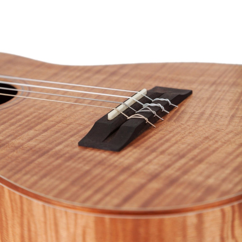 -Tiki '2 Series' Mahogany Flame Top Baritone Ukulele with Gig Bag (Natural Satin)-Living Music