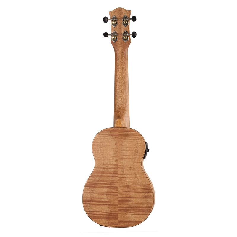 -Tiki '2 Series' Mahogany Flame Top Concert Electric Ukulele with Gig Bag (Natural Satin)-Living Music