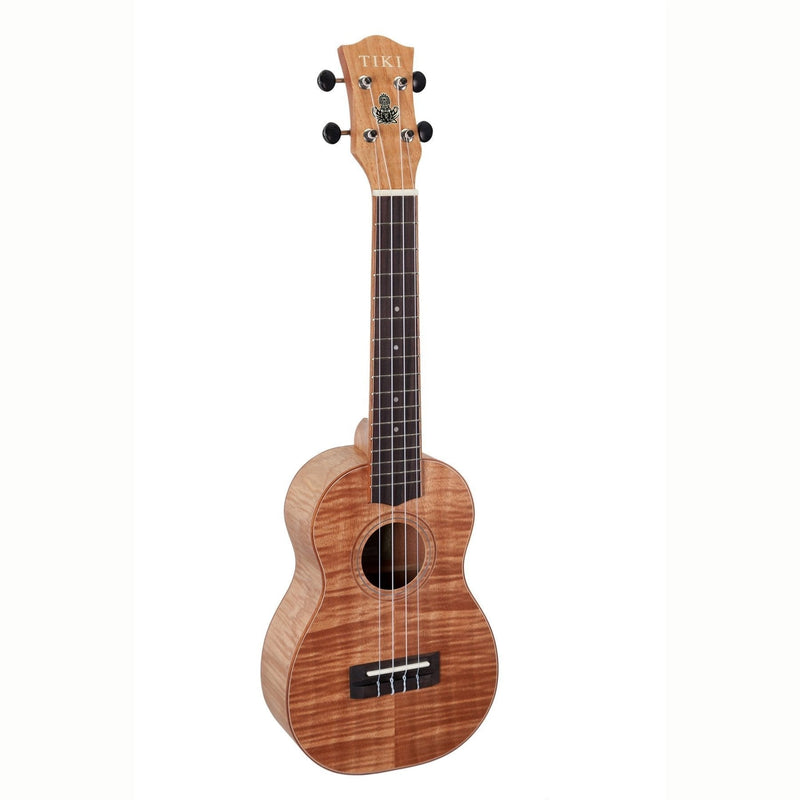 -Tiki '2 Series' Mahogany Flame Top Concert Ukulele with Gig Bag (Natural Satin)-Living Music