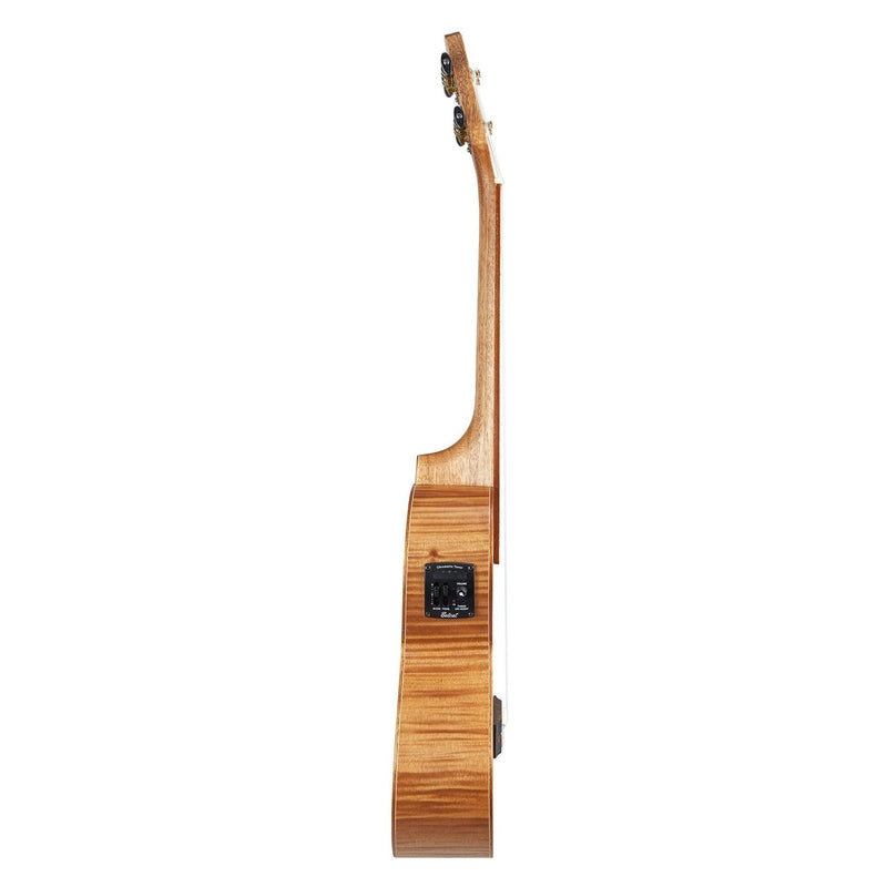 -Tiki '2 Series' Mahogany Flame Top Tenor Electric Ukulele with Gig Bag (Natural Satin)-Living Music