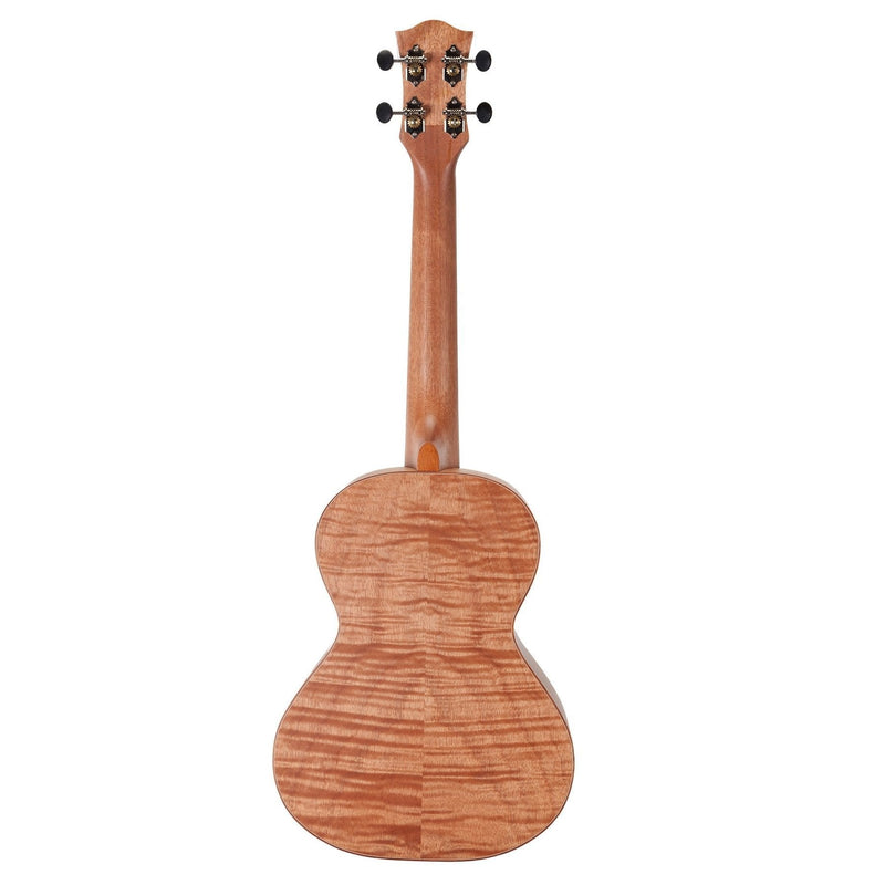 TFMT-2-NST-Tiki '2 Series' Mahogany Flame Top Tenor Ukulele with Gig Bag (Natural Satin)-Living Music