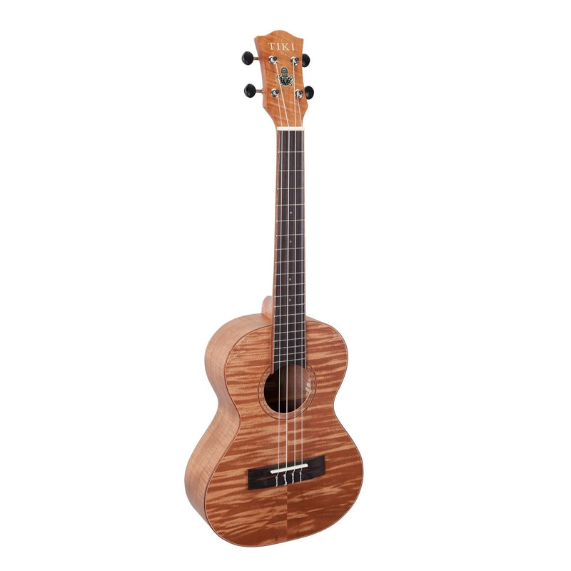 TFMT-2-NST-Tiki '2 Series' Mahogany Flame Top Tenor Ukulele with Gig Bag (Natural Satin)-Living Music