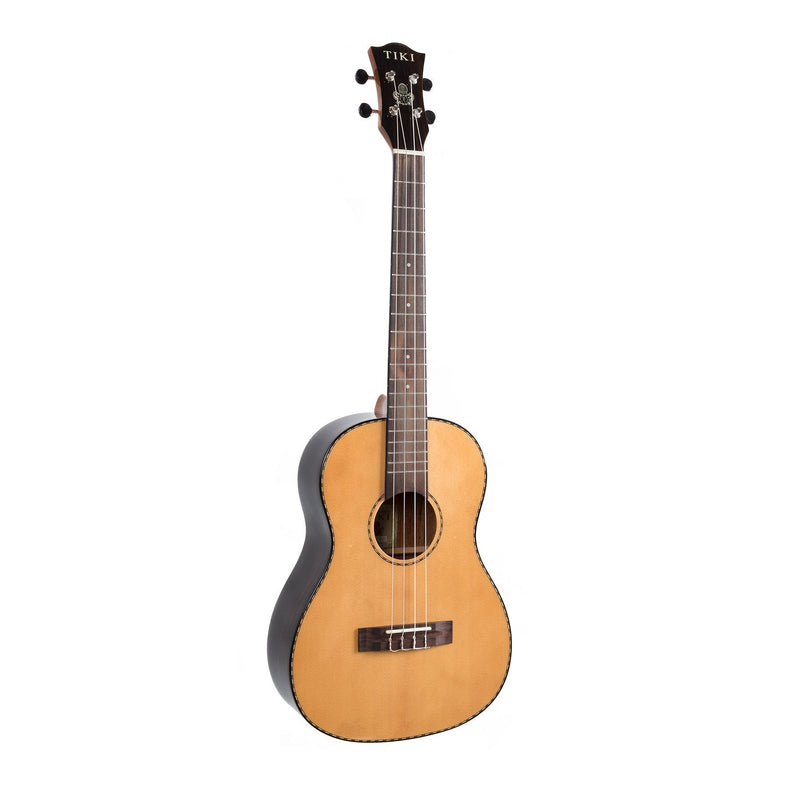 TSB-22-NGL-Tiki '22 Series' Spruce Solid Top Baritone Ukulele with Hard Case (Natural Gloss)-Living Music