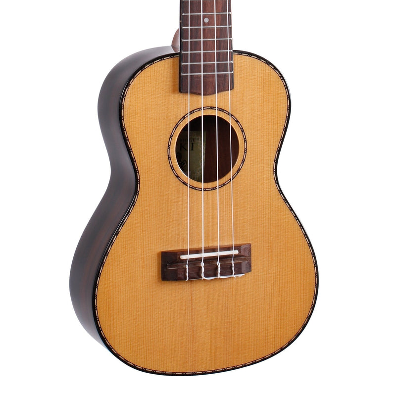 -Tiki '22 Series' Spruce Solid Top Concert Ukulele with Hard Case (Natural Gloss)-Living Music