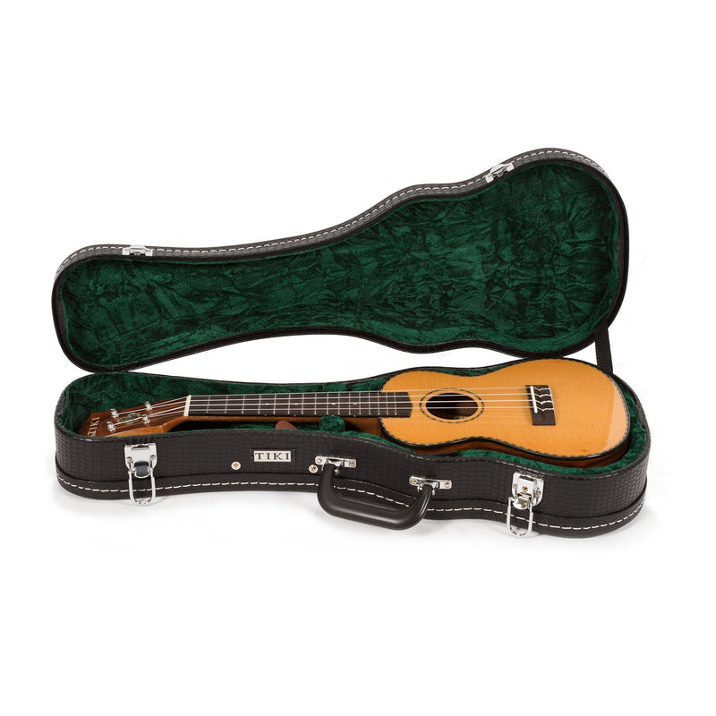 -Tiki '22 Series' Spruce Solid Top Electric Concert Ukulele with Hard Case (Natural Gloss)-Living Music