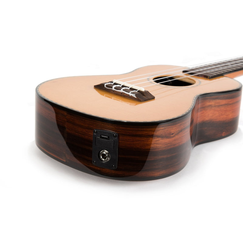 -Tiki '22 Series' Spruce Solid Top Electric Concert Ukulele with Hard Case (Natural Gloss)-Living Music