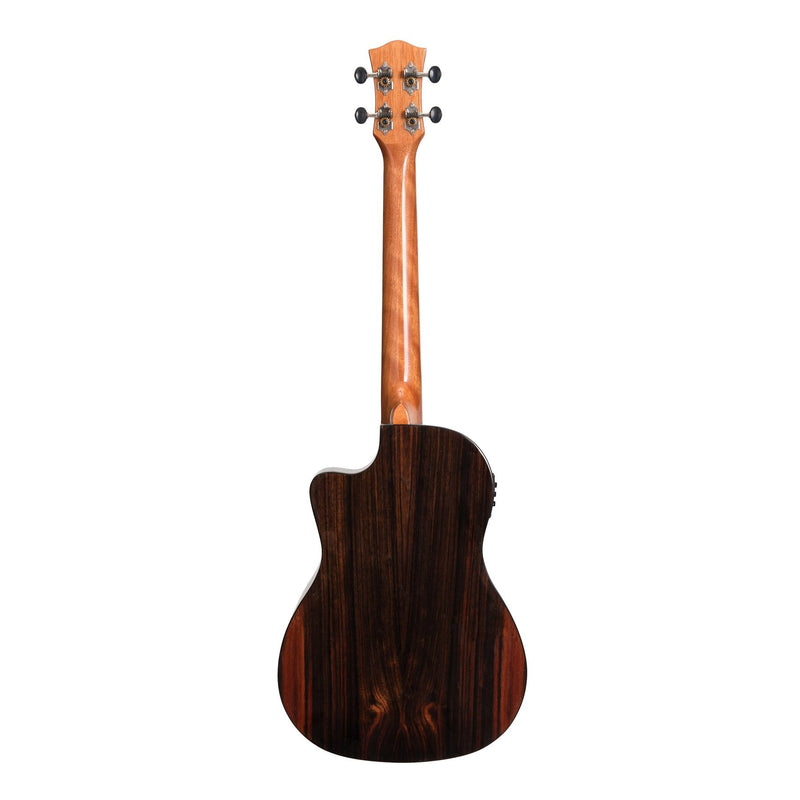 TSB-22CP-NGL-Tiki '22 Series' Spruce Solid Top Electric Cutaway Baritone Ukulele with Hard Case (Natural Gloss)-Living Music