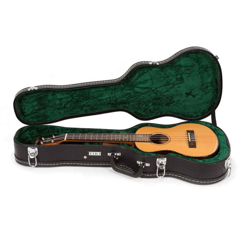 TST-22P-NGL-Tiki '22 Series' Spruce Solid Top Electric Tenor Ukulele with Hard Case (Natural Gloss)-Living Music