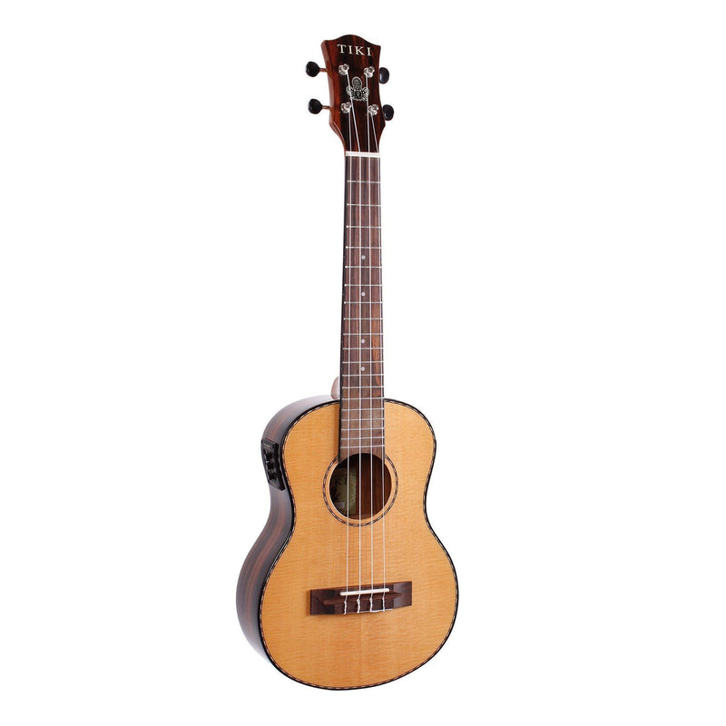 TST-22P-NGL-Tiki '22 Series' Spruce Solid Top Electric Tenor Ukulele with Hard Case (Natural Gloss)-Living Music